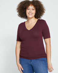 Cloud Rib Short Sleeve V-Neck Tee - Universal Standard