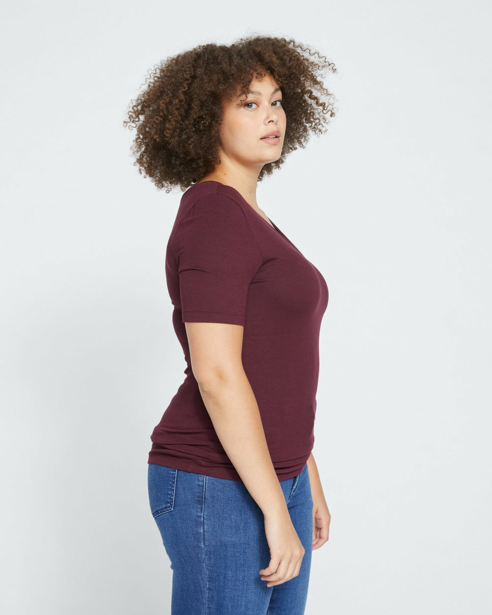 Cloud Rib Short Sleeve V-Neck Tee - Universal Standard