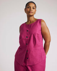 Tamsin Stretch Linen Blend Vest - Universal Standard