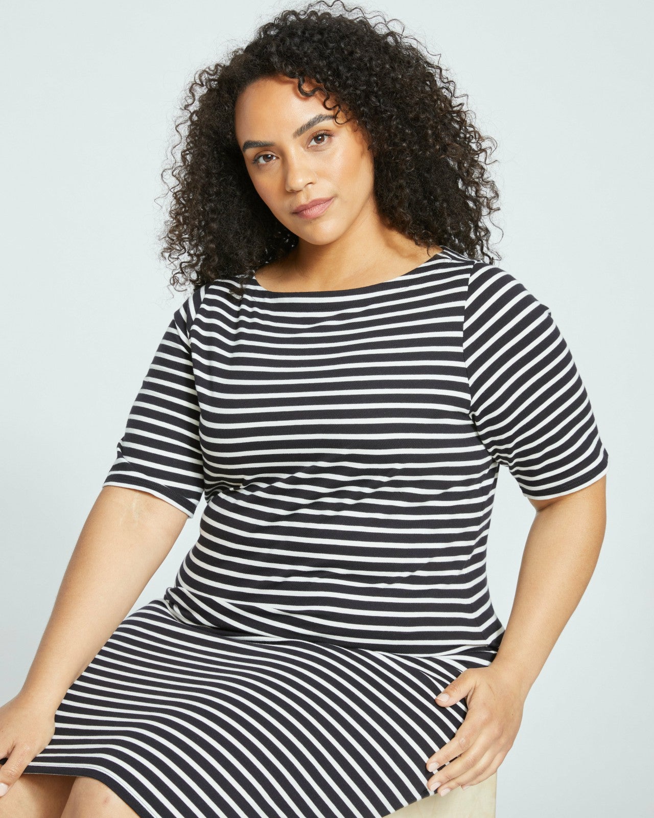 Belle Breton Stripe Jersey Dress - Universal Standard