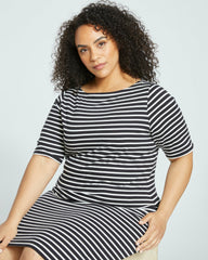 Belle Breton Stripe Jersey Dress - Universal Standard