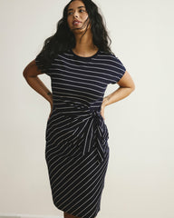 Crescent Breton Stripe Knot Dress - Universal Standard