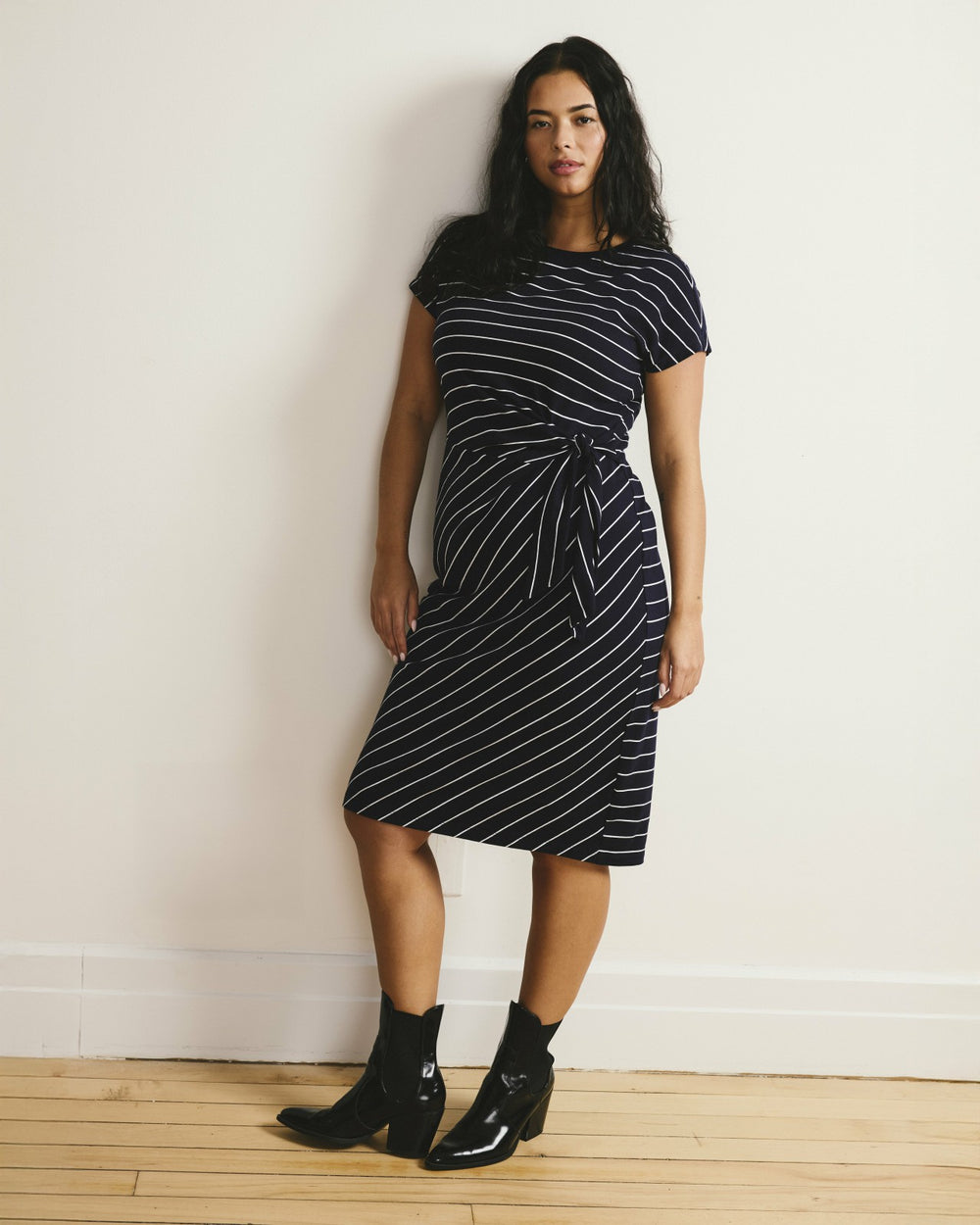 Crescent Breton Stripe Knot Dress - Universal Standard
