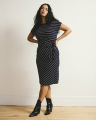 Crescent Breton Stripe Knot Dress - Universal Standard