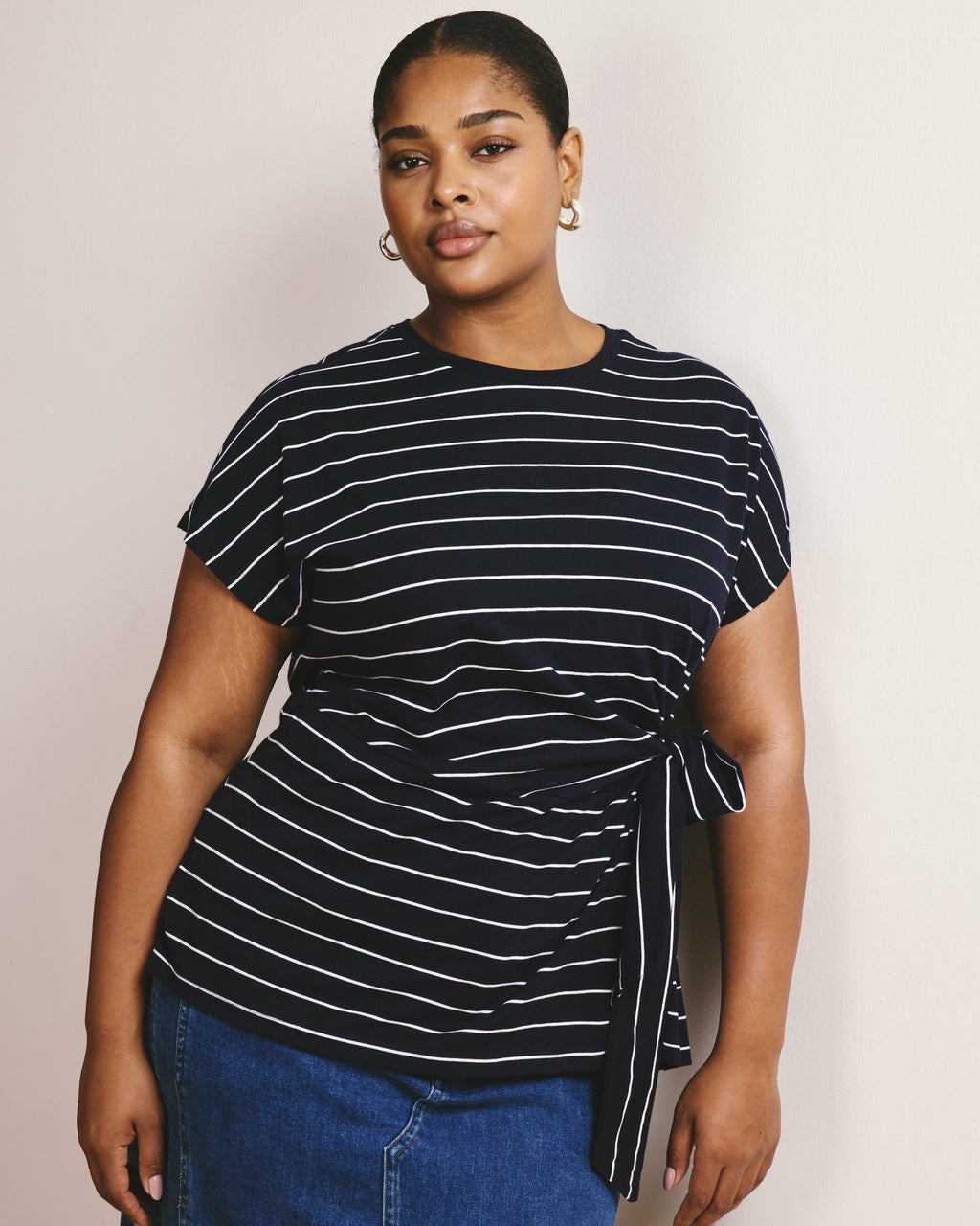 Crescent Breton Stripe Knot Tee - Universal Standard