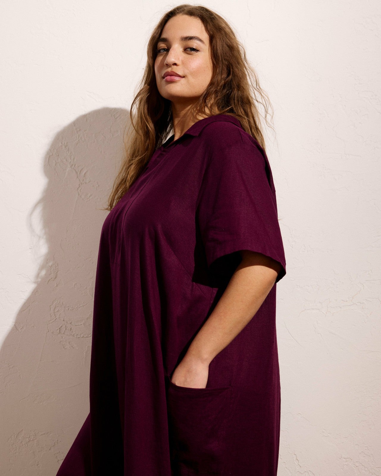 Padma Polo Neck Linen Blend Dress - Universal Standard