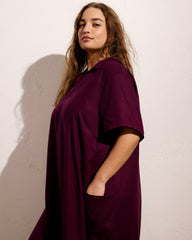 Padma Polo Neck Linen Blend Dress - Universal Standard