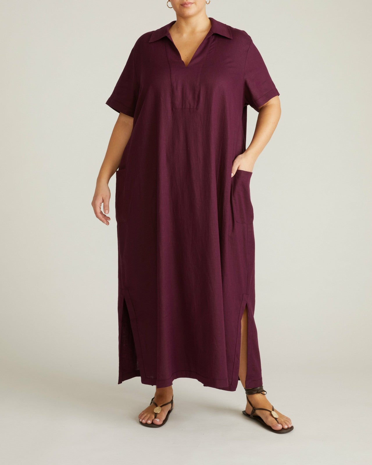 Padma Polo Neck Linen Blend Dress - Universal Standard