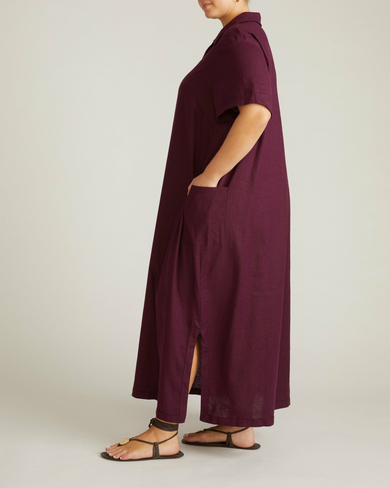 Padma Polo Neck Linen Blend Dress - Universal Standard