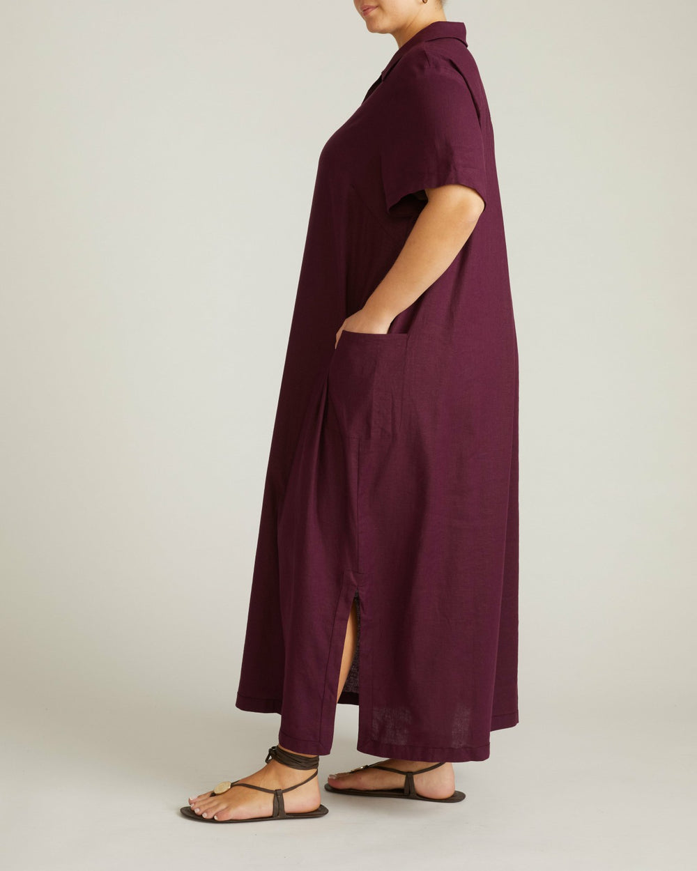 Padma Polo Neck Linen Blend Dress - Universal Standard