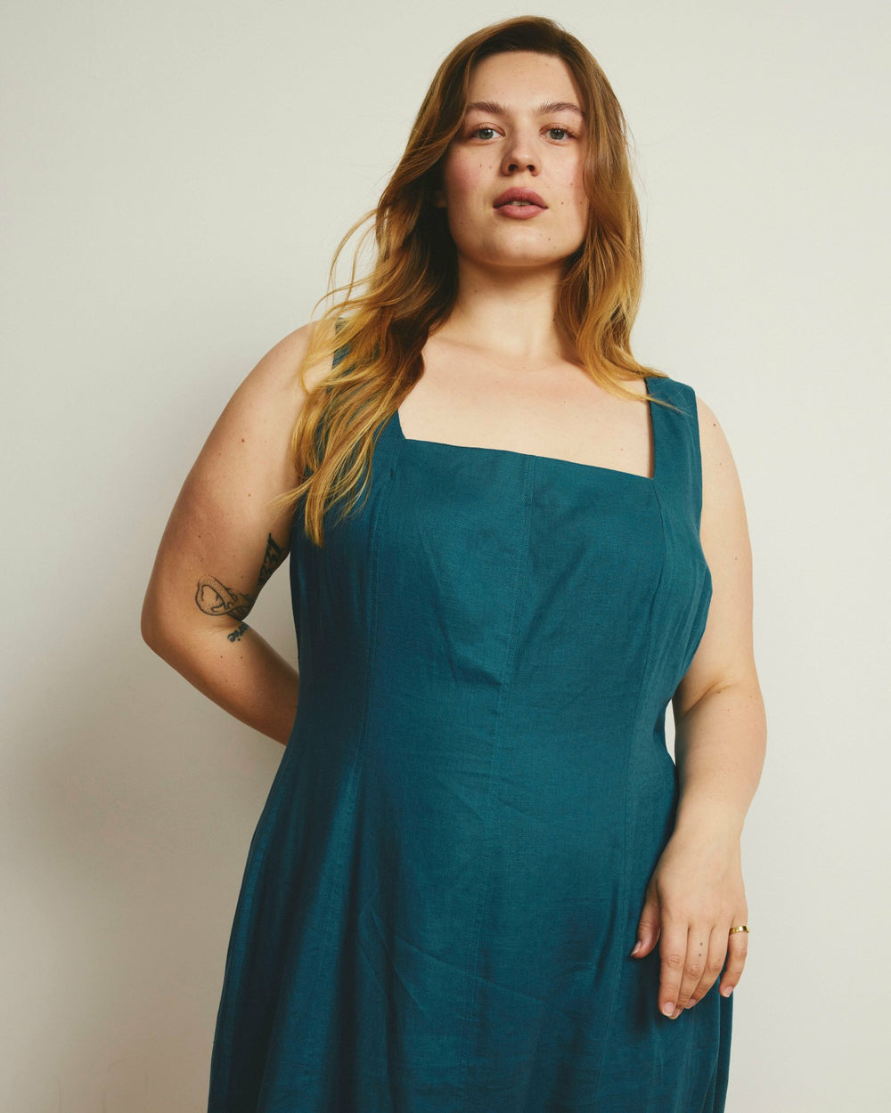 Saulay Square Neck Linen Blend Midi Dress - Universal Standard