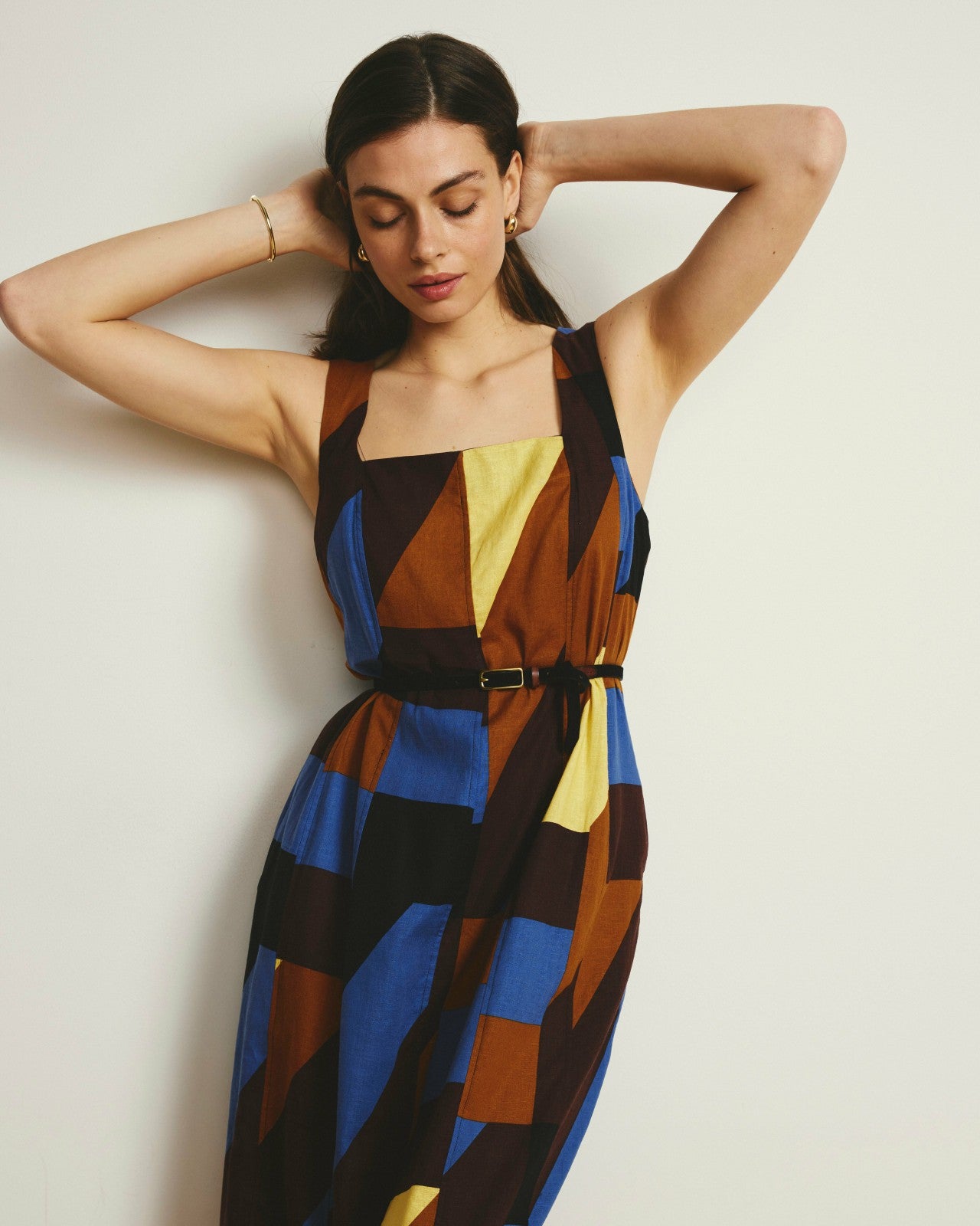 Saulay Square Neck Linen Blend Midi Dress - Universal Standard
