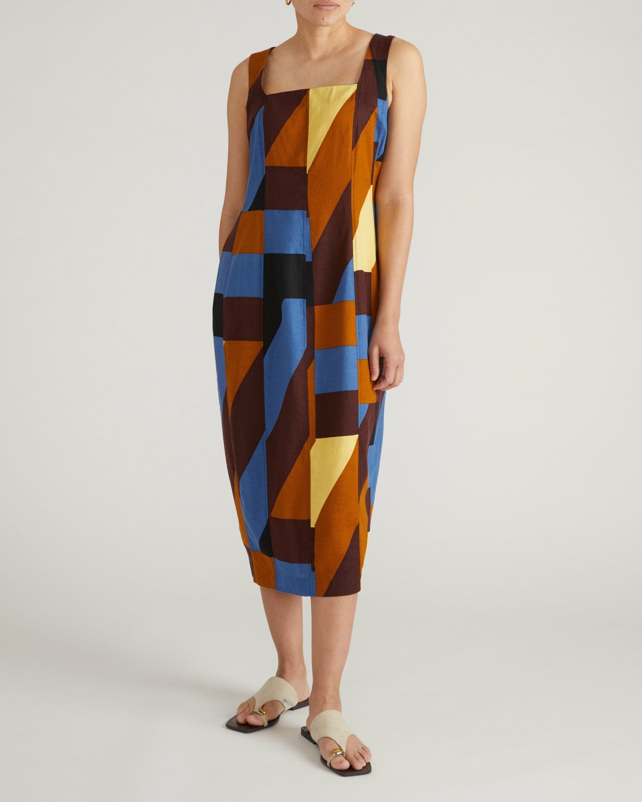 Saulay Square Neck Linen Blend Midi Dress - Universal Standard