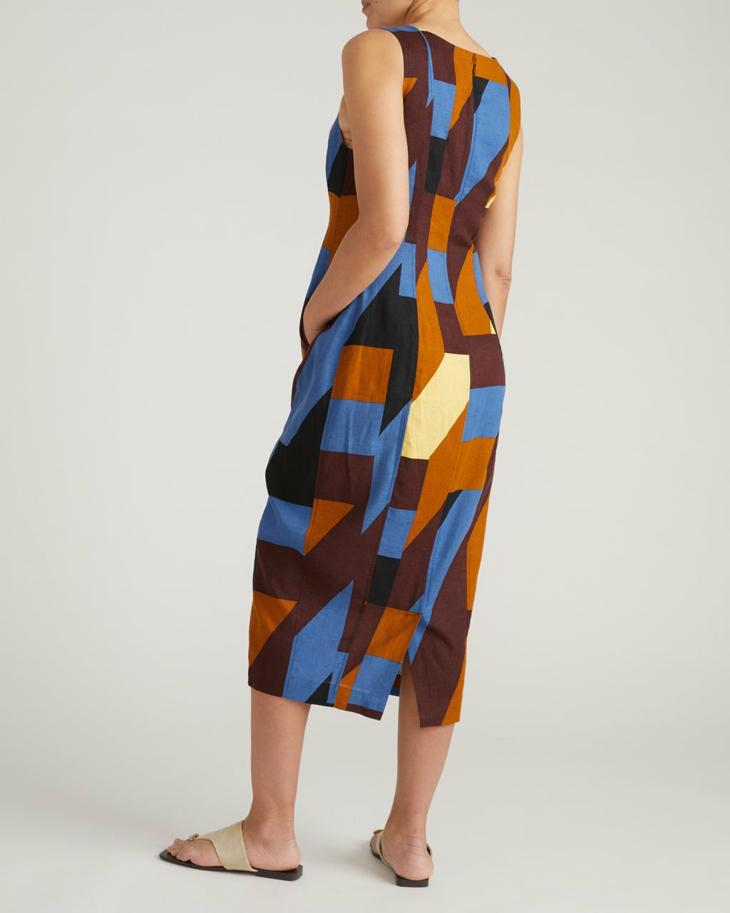 Saulay Square Neck Linen Blend Midi Dress - Universal Standard