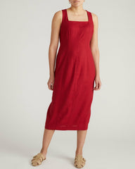 Saulay Square Neck Linen Blend Midi Dress - Universal Standard