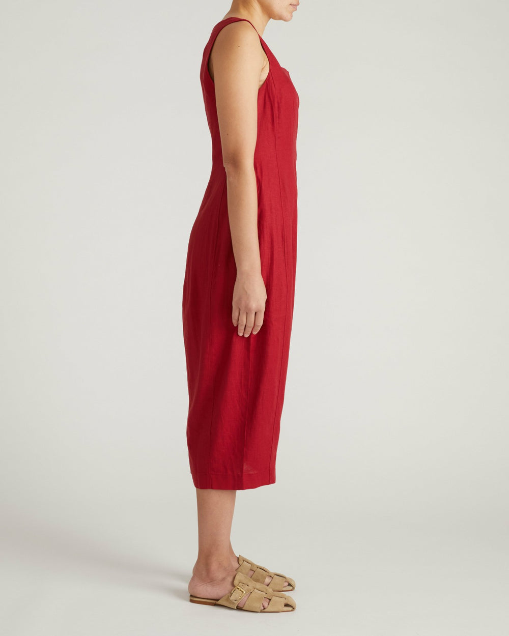 Saulay Square Neck Linen Blend Midi Dress - Universal Standard
