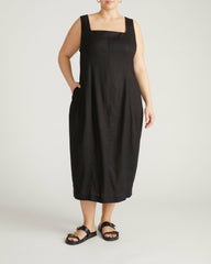 Saulay Square Neck Linen Blend Midi Dress - Universal Standard