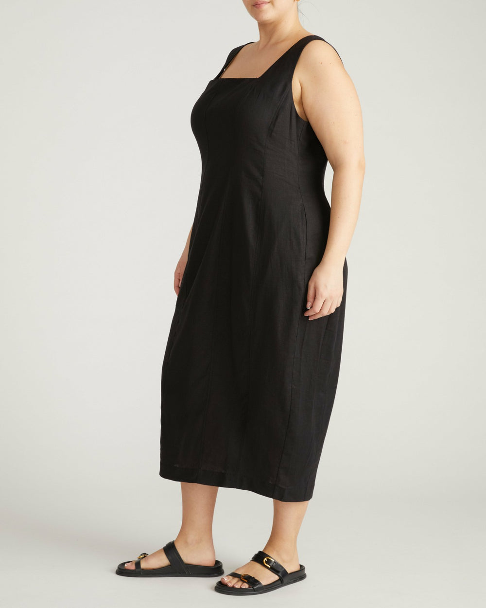 Saulay Square Neck Linen Blend Midi Dress - Universal Standard