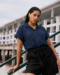 Sandy Short Sleeve Stretch Linen Blend Shirt - Universal Standard