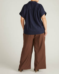 Sandy Short Sleeve Stretch Linen Blend Shirt - Universal Standard