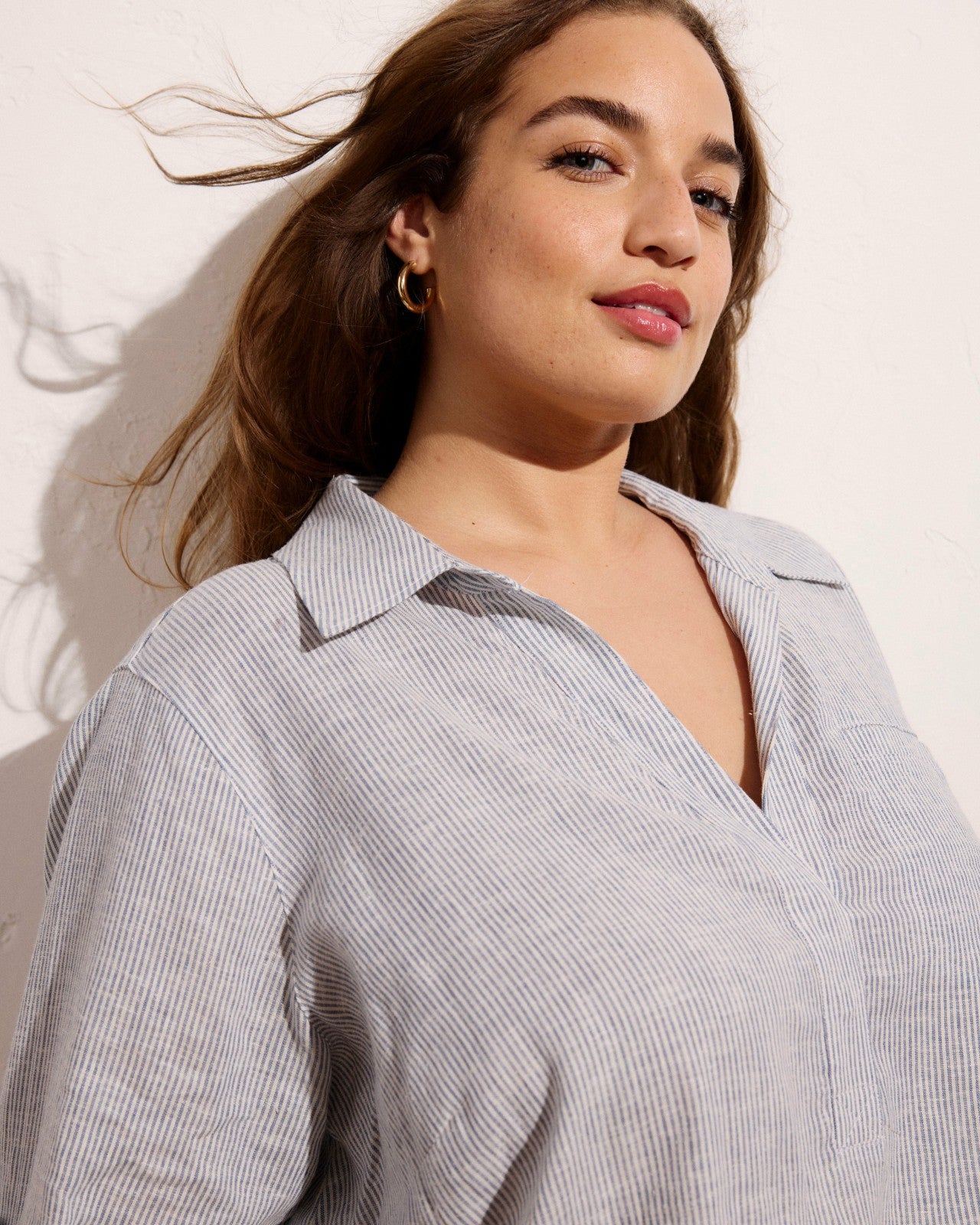 Button Back Linen Blend Polo Shirt - Universal Standard