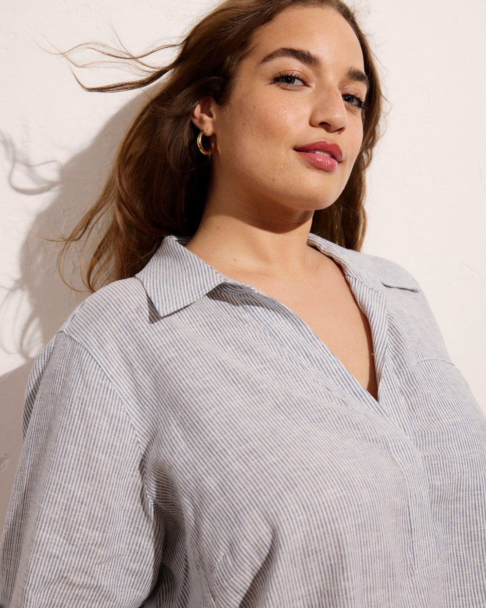 Button Back Linen Blend Polo Shirt - Universal Standard