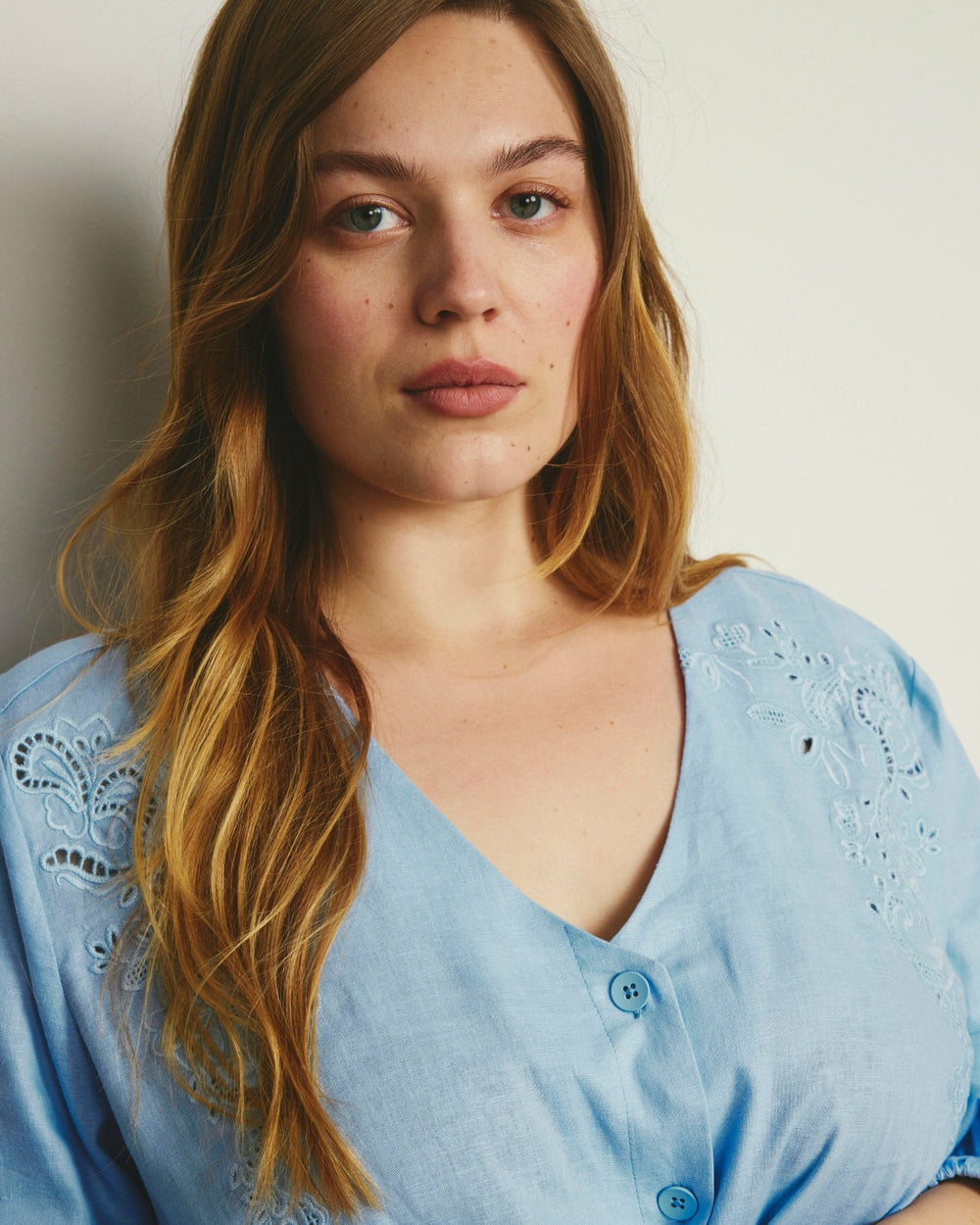 Frances Embroidered Linen Blend Blouse - Universal Standard
