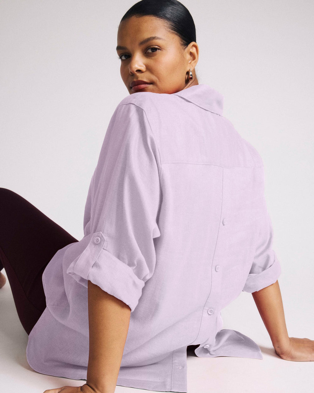 Button Back Linen Blend Polo Shirt - Universal Standard