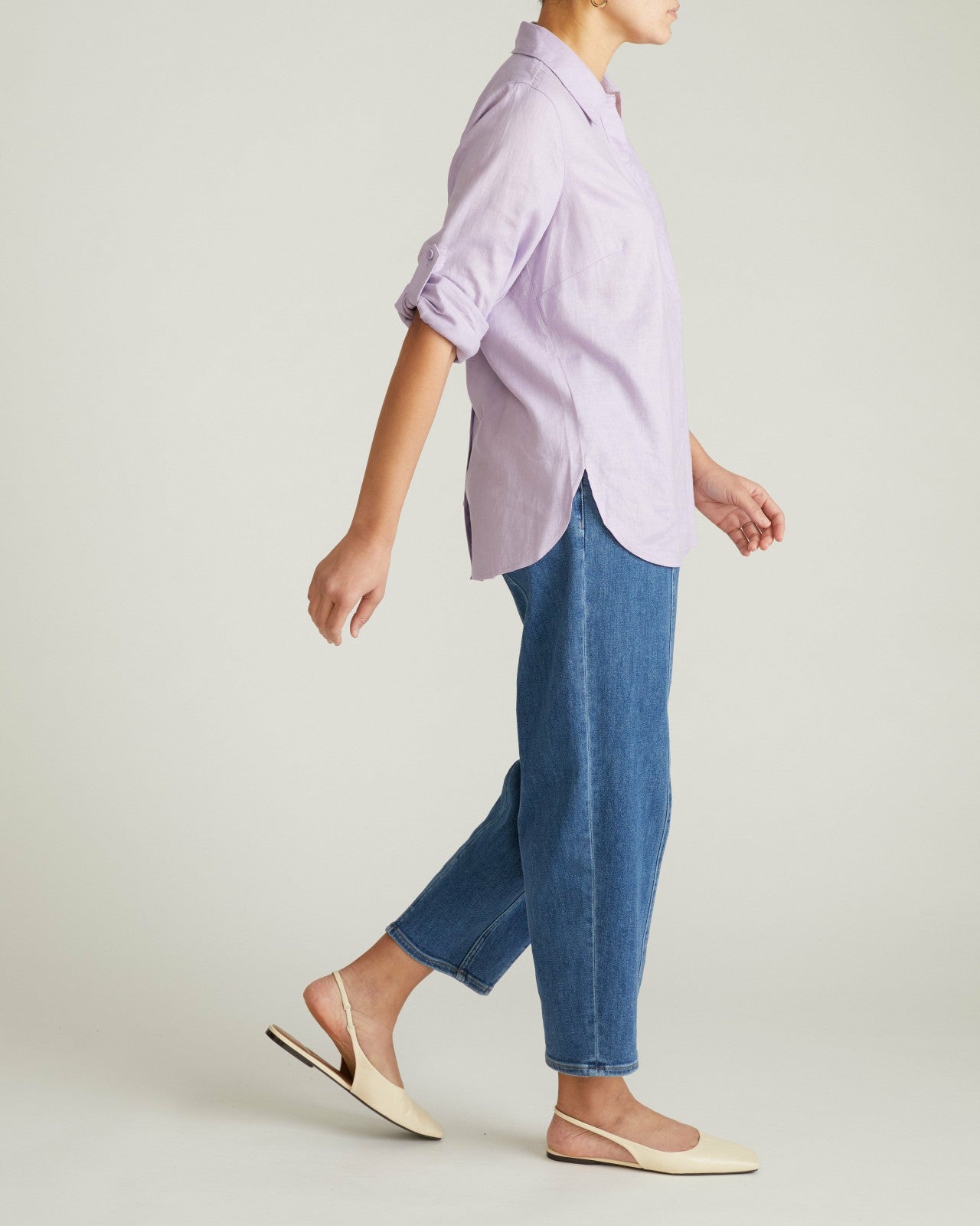 Button Back Linen Blend Polo Shirt - Universal Standard