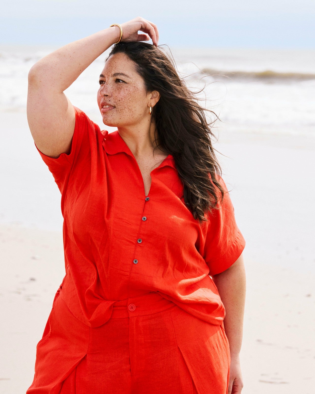 Sandy Short Sleeve Stretch Linen Blend Shirt - Universal Standard