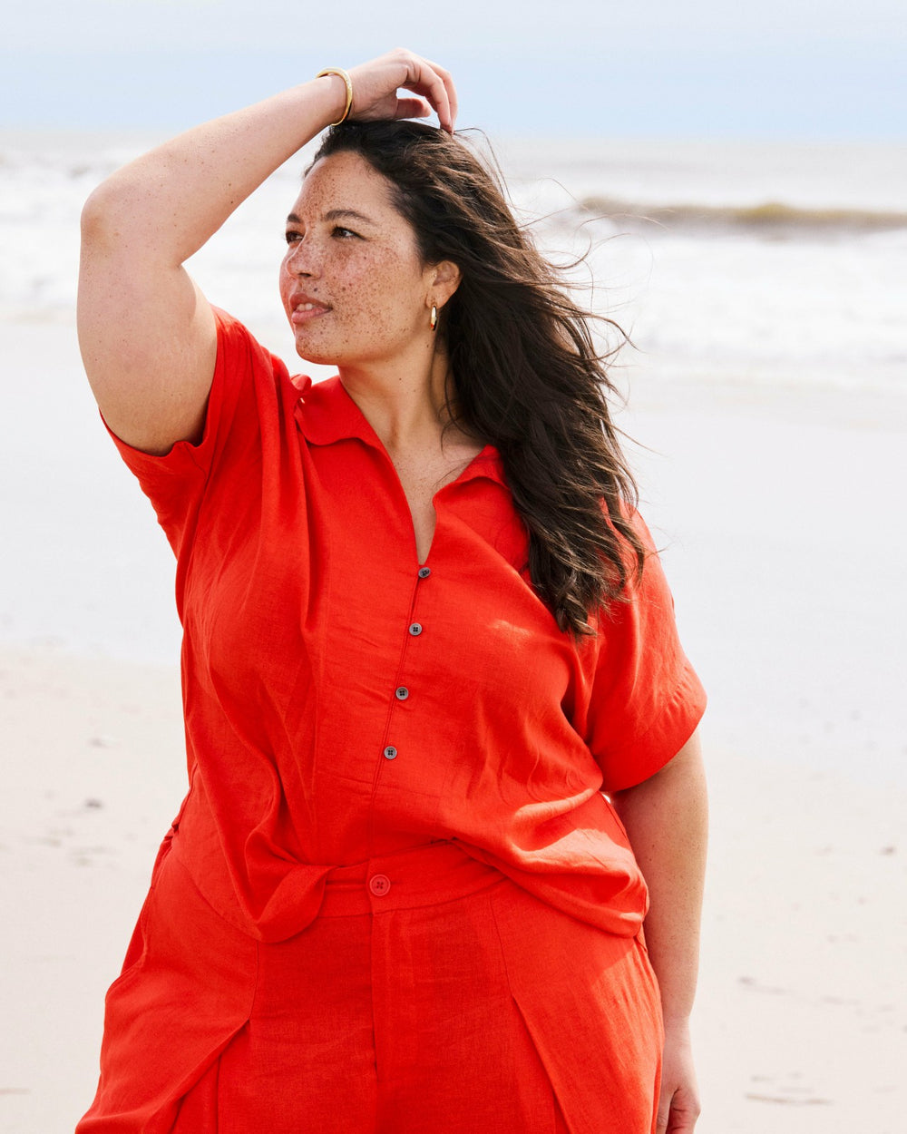 Sandy Short Sleeve Stretch Linen Blend Shirt - Universal Standard