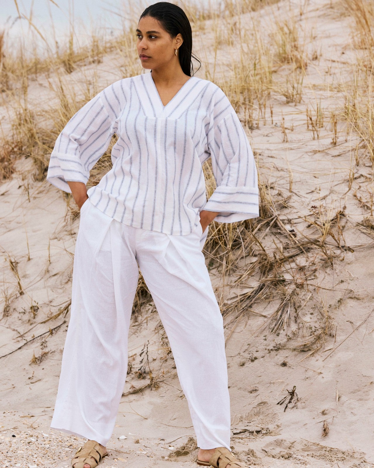 Marley Wide Leg Linen Blend Pants - Universal Standard