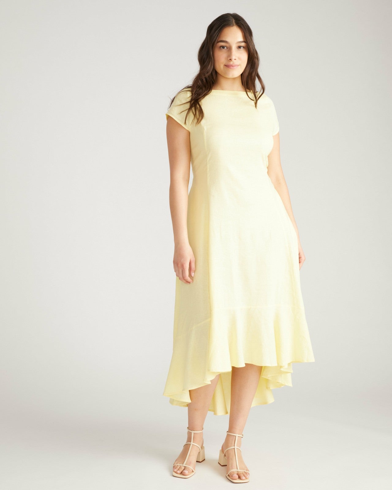 Sunset Linen Blend Flounce Dress - Universal Standard