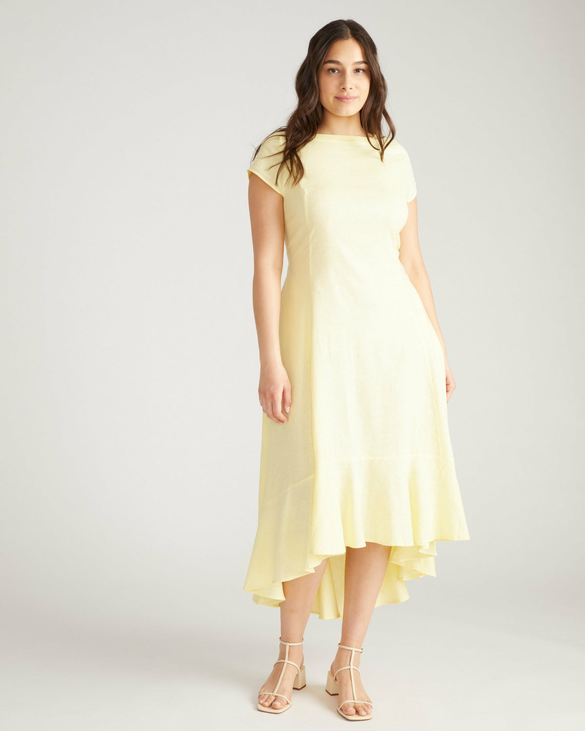 Sunset Linen Blend Flounce Dress - Universal Standard