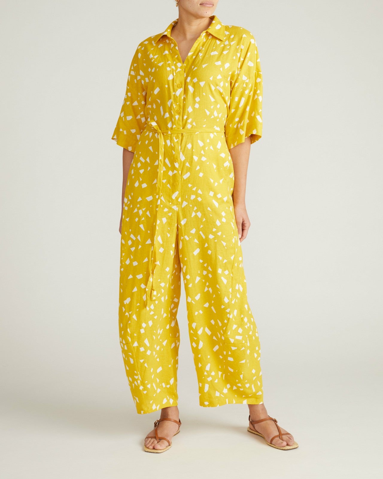Maggie Barrel Leg Linen Blend Jumpsuit - Universal Standard