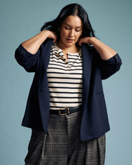 Lennox Collarless Ponte Blazer - Universal Standard
