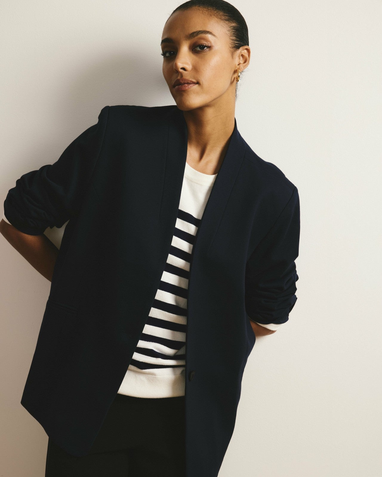 Lennox Collarless Ponte Blazer - Universal Standard