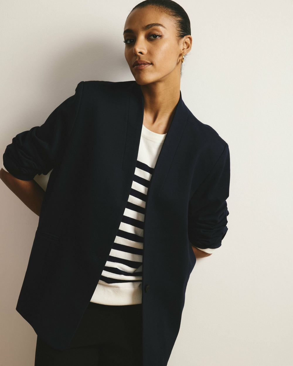 Lennox Collarless Ponte Blazer - Universal Standard