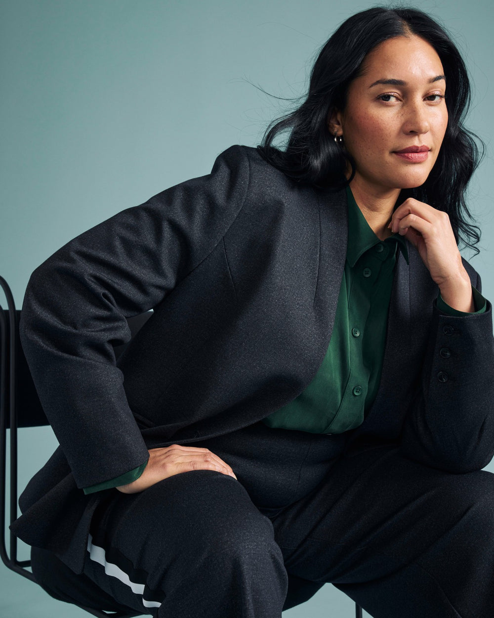 PowerPonte Denim Collarless Blazer - Universal Standard