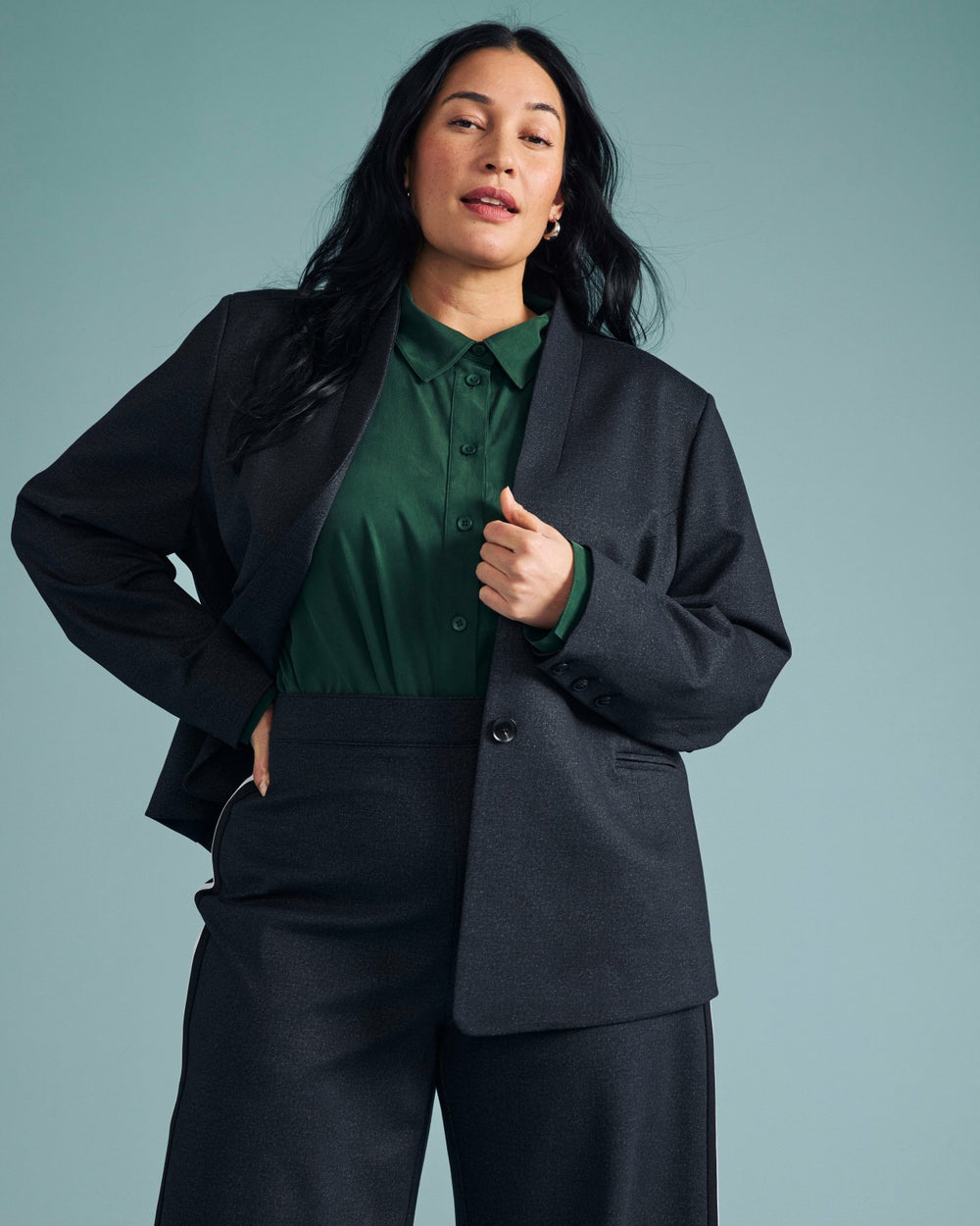 PowerPonte Denim Collarless Blazer - Universal Standard