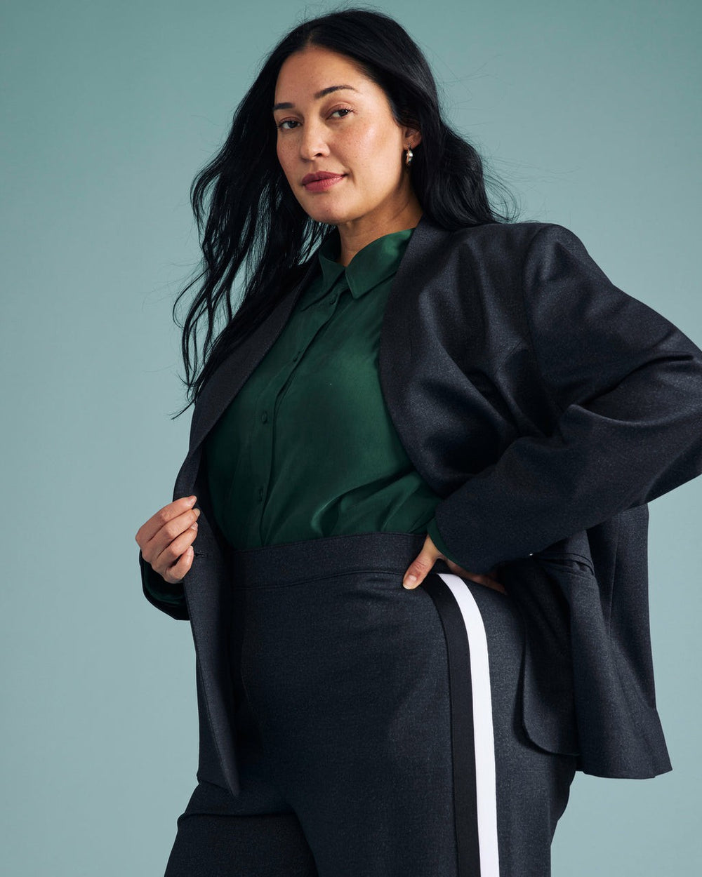 PowerPonte Denim Collarless Blazer - Universal Standard