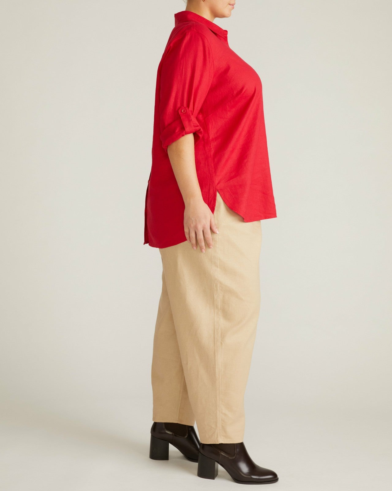 Button Back Linen Blend Polo Shirt - Universal Standard