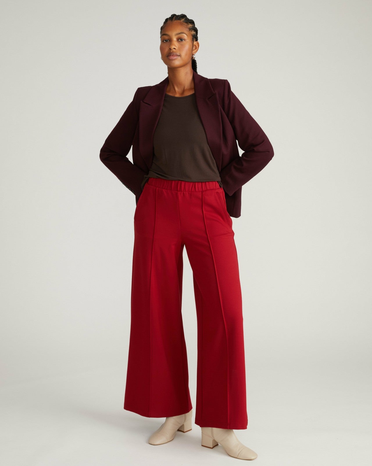 Pam Pintuck Wide Leg Ponte Pants - Universal Standard