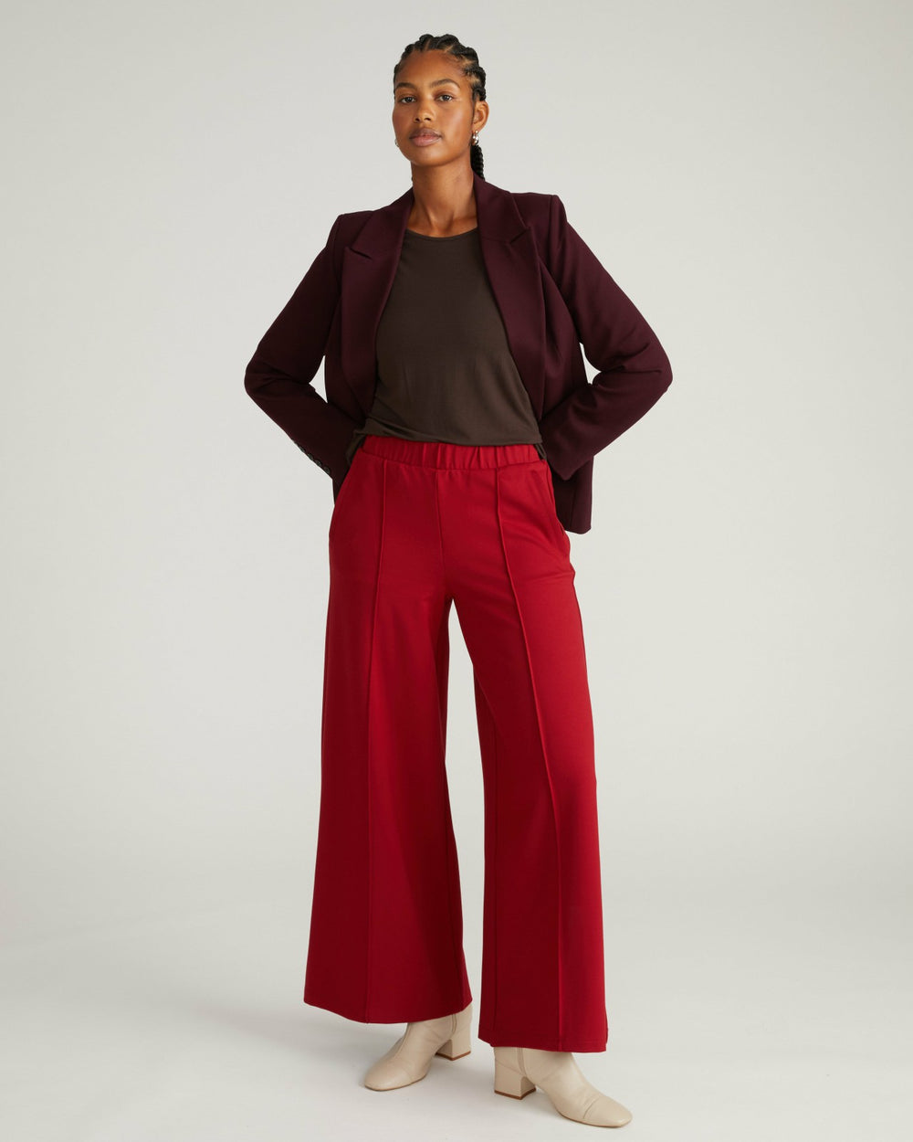 Pam Pintuck Wide Leg Ponte Pants - Universal Standard
