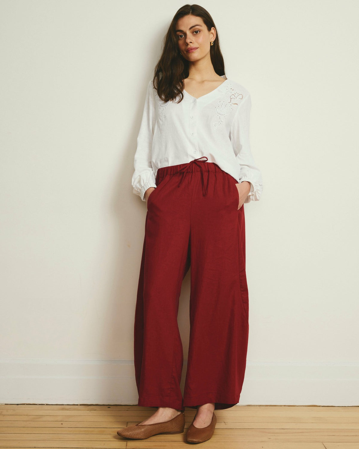 Cosma Barrel Leg Linen Blend Pants - Universal Standard