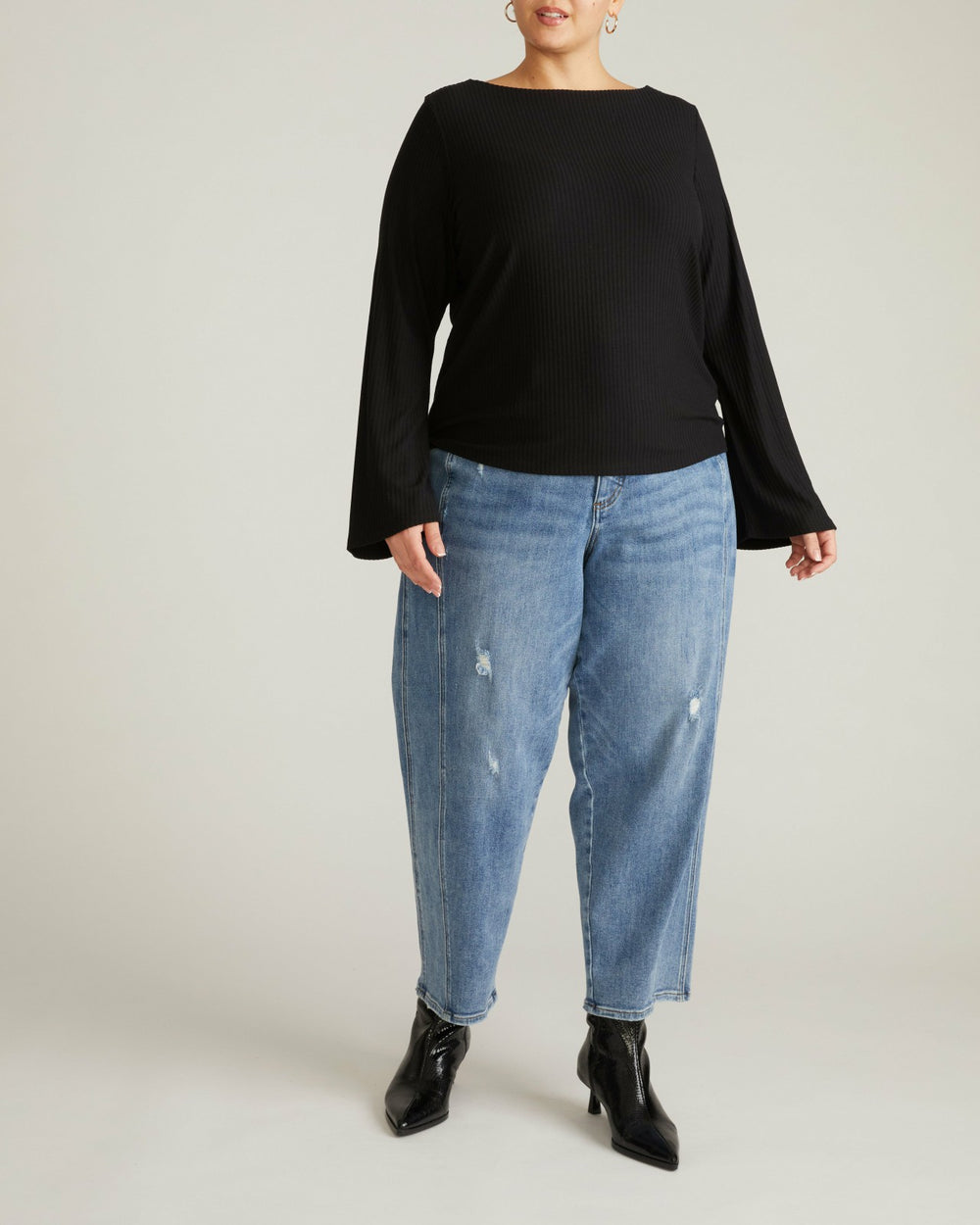 Yasmin Flare Sleeve Ribbed Top - Universal Standard