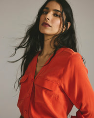 Cooling Stretch Cupro Button-Down Blouse - Universal Standard