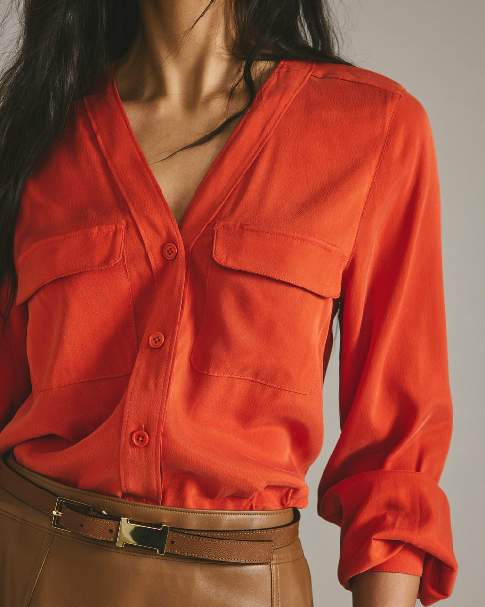 Cooling Stretch Cupro Button-Down Blouse - Universal Standard