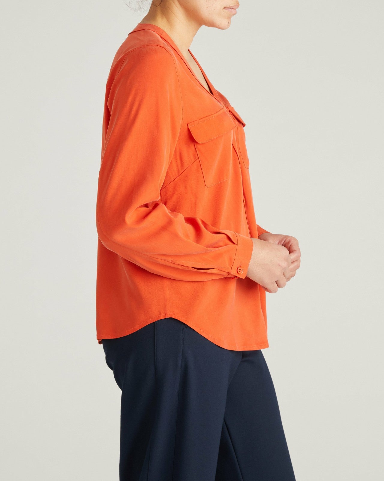 Cooling Stretch Cupro Button-Down Blouse - Universal Standard
