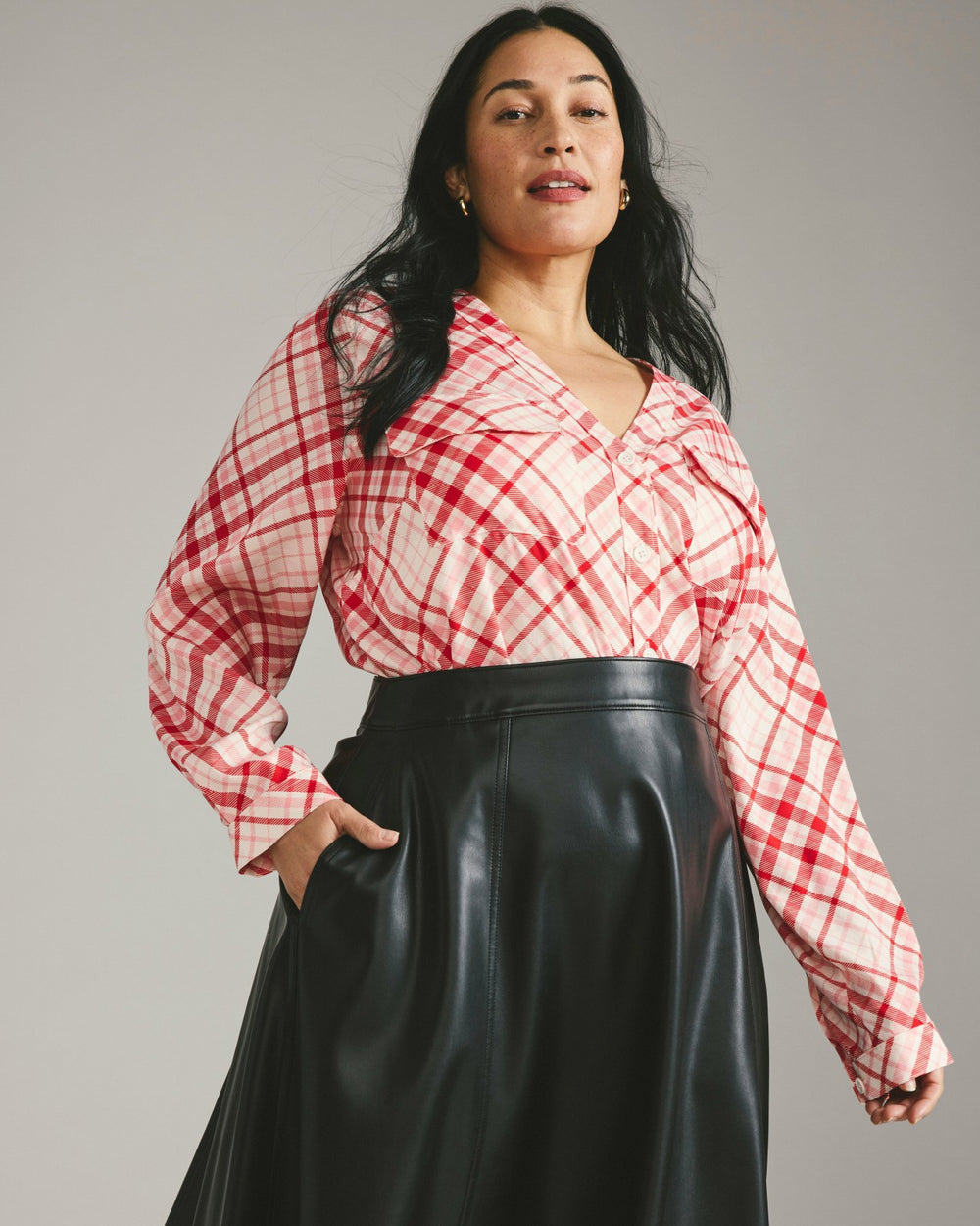 Cooling Stretch Cupro Button-Down Blouse - Universal Standard